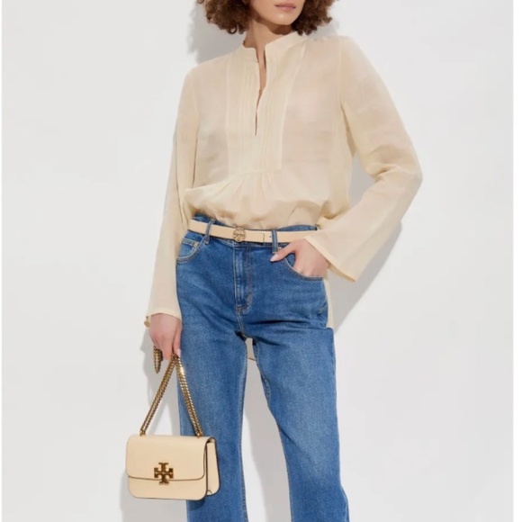 Tory Burch Ramie Beach Shirt – Size S | New Without Tags - Birch - Picture 1 of 12